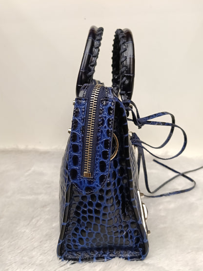 *NEW* Balenciaga Small City Edge Croco Blue SHW 2023