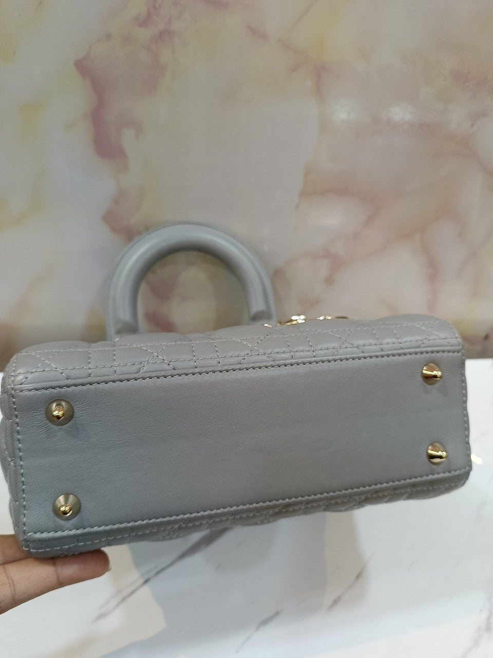 Lady Dior Small Lamb Grey GHW 2018