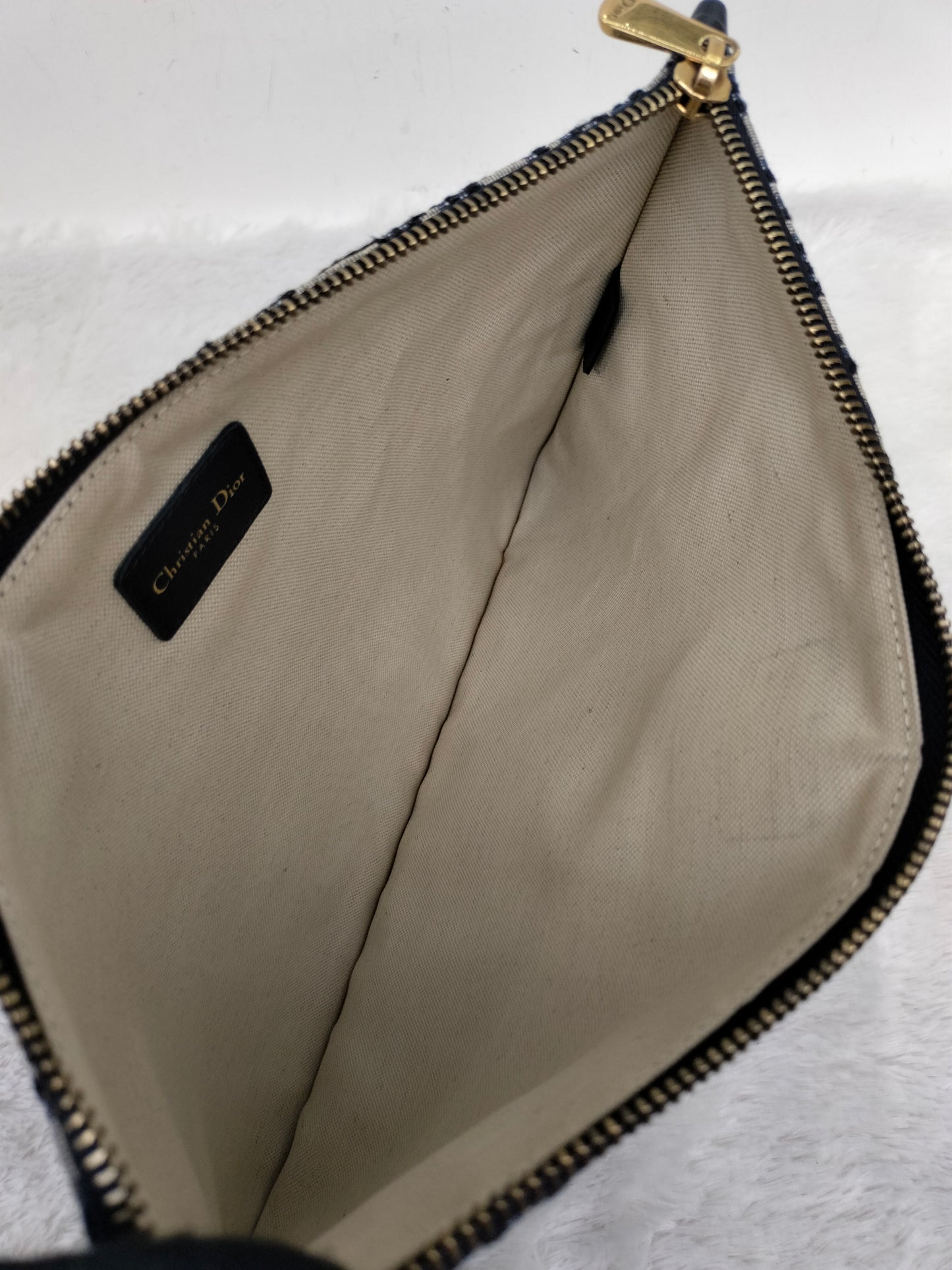 Dior Clutch Logogram Jacquard Oblique Navy GHW 2019