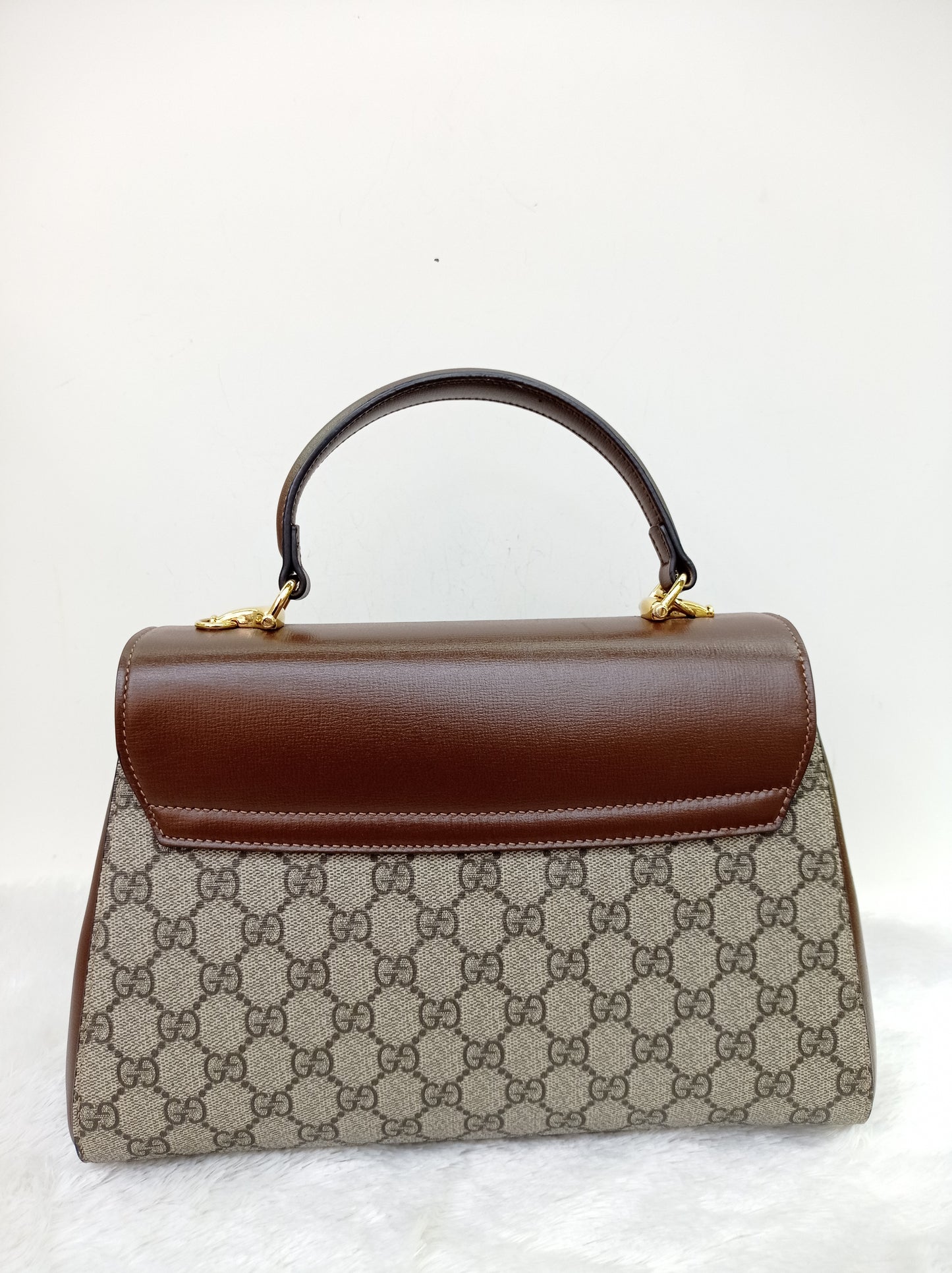 Gucci Top Handle Horsebit Medium Brown GHW