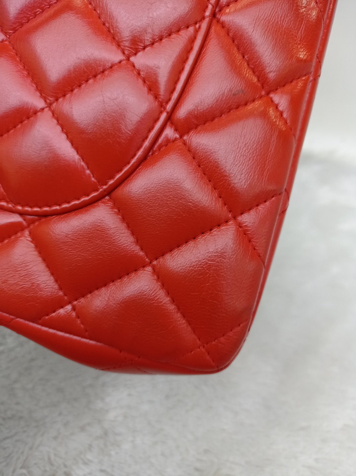Chanel Jumbo Lamb Red SHW DF #15