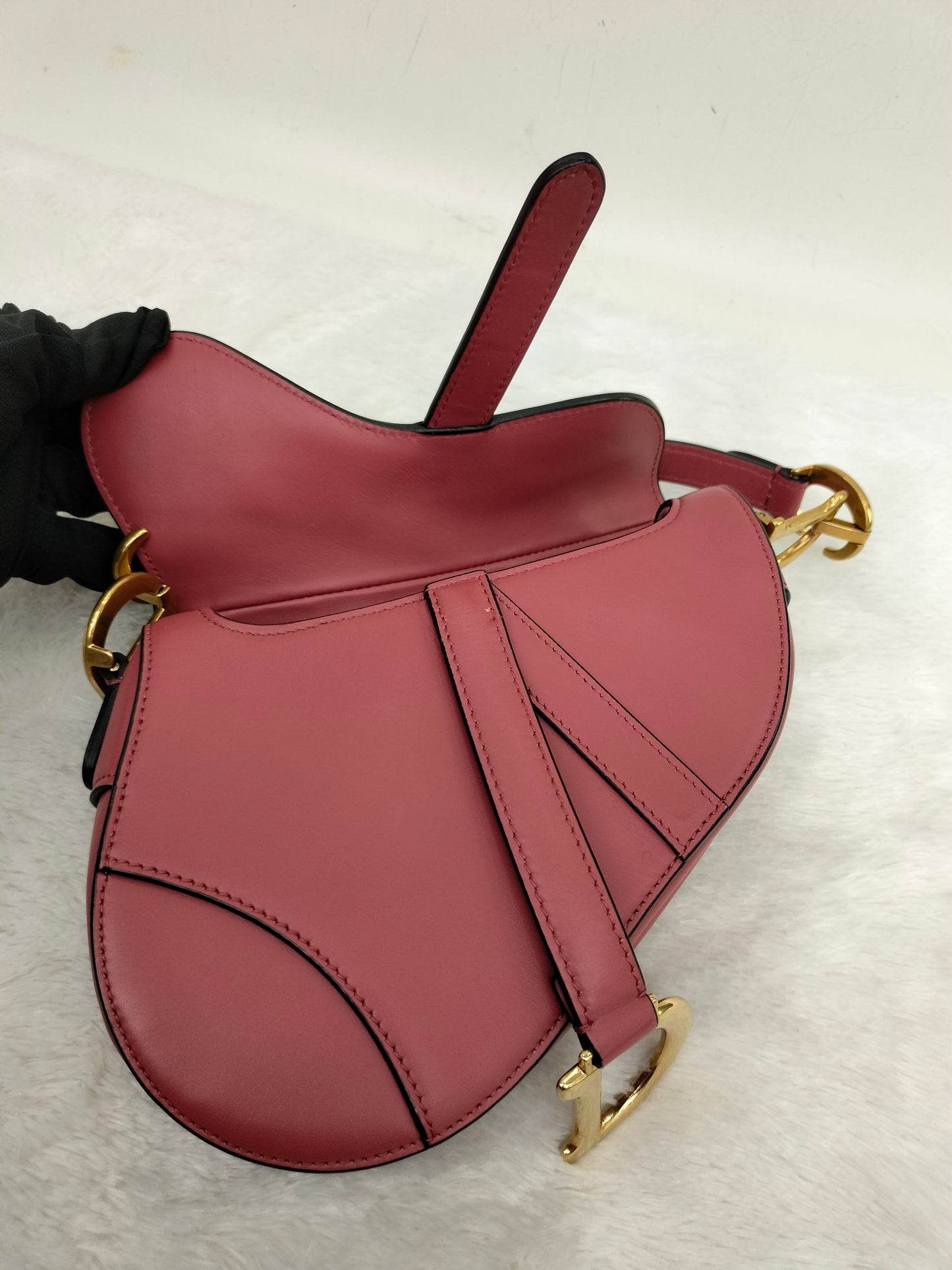 Dior Saddle Small Calfskin Pink Coral GHW