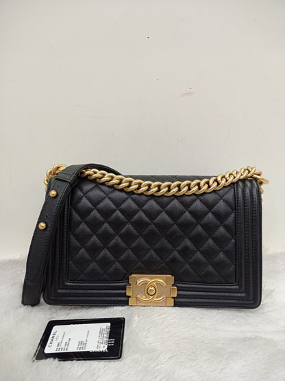 Chanel Boy 25 Caviar Black GHW #30