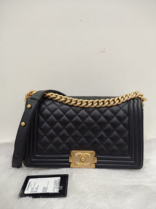Chanel Boy 25 Caviar Black GHW #30