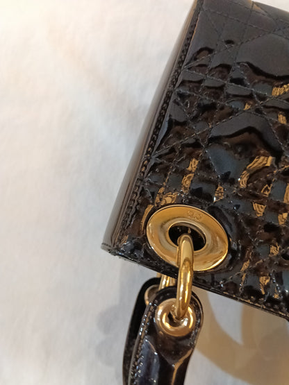 Lady Dior Mini Patent Black GHW 2016