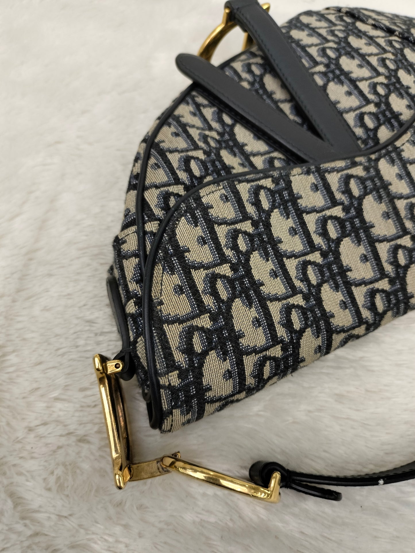 Dior Saddle Medium Oblique Navy GHW 2018