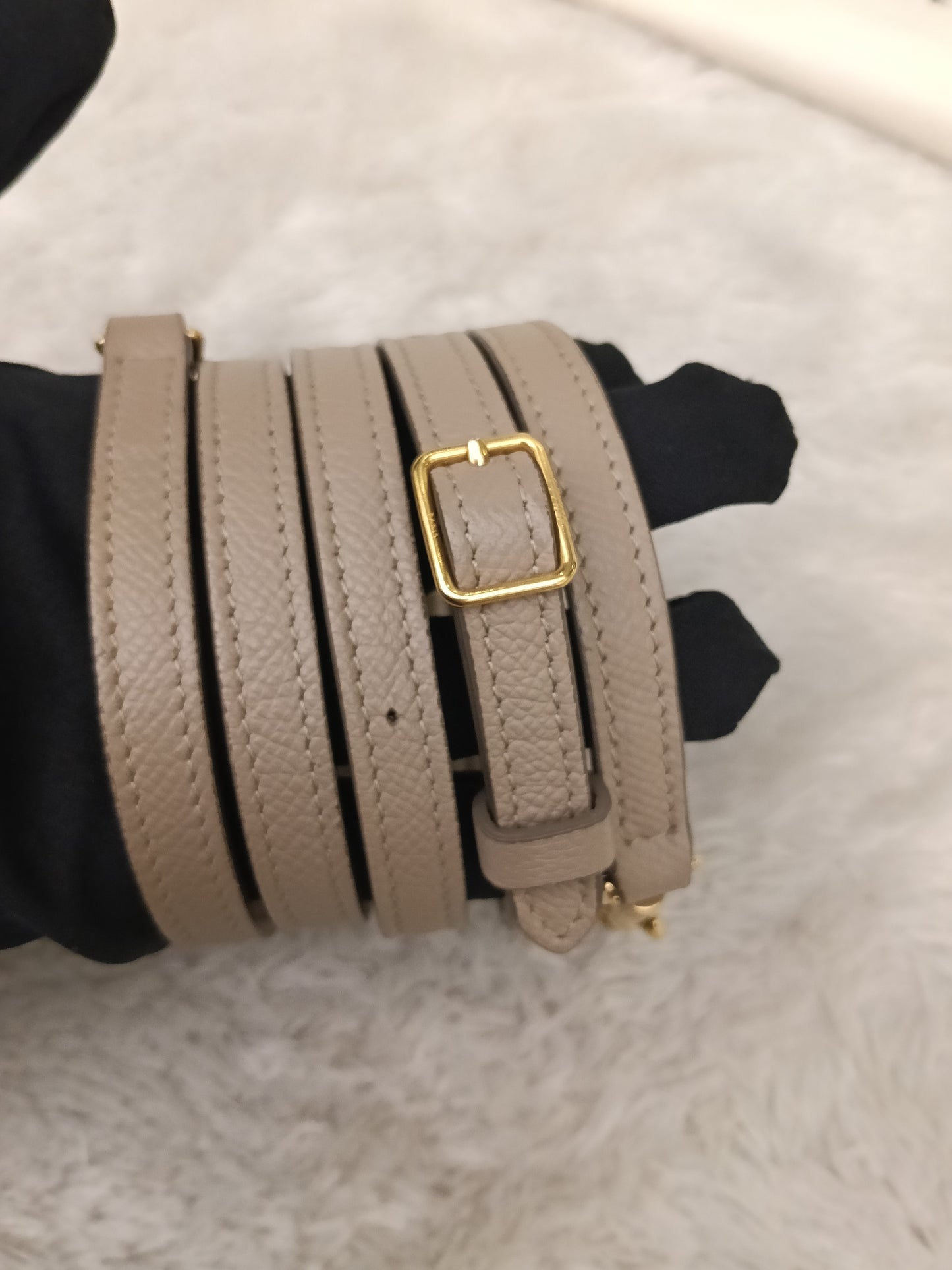 Celine Nano Belt Grained Light Taupe GHW 2021
