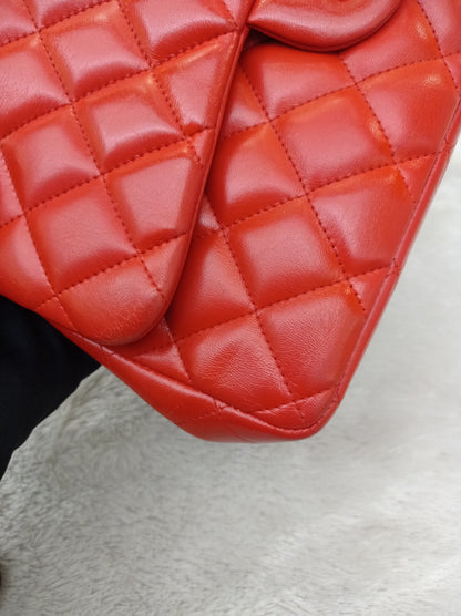 Chanel Jumbo Lamb Red SHW DF #15