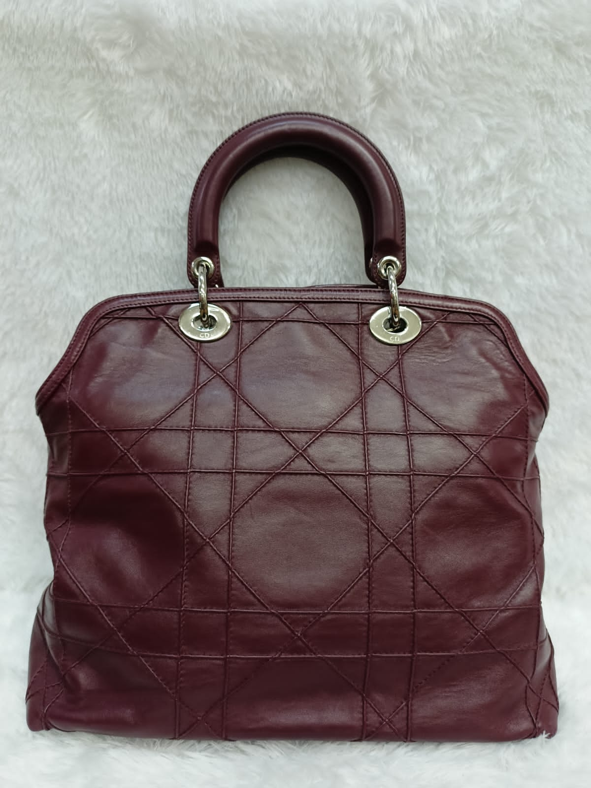 Dior Granville Cannage Lambskin Maroon SHW 2011