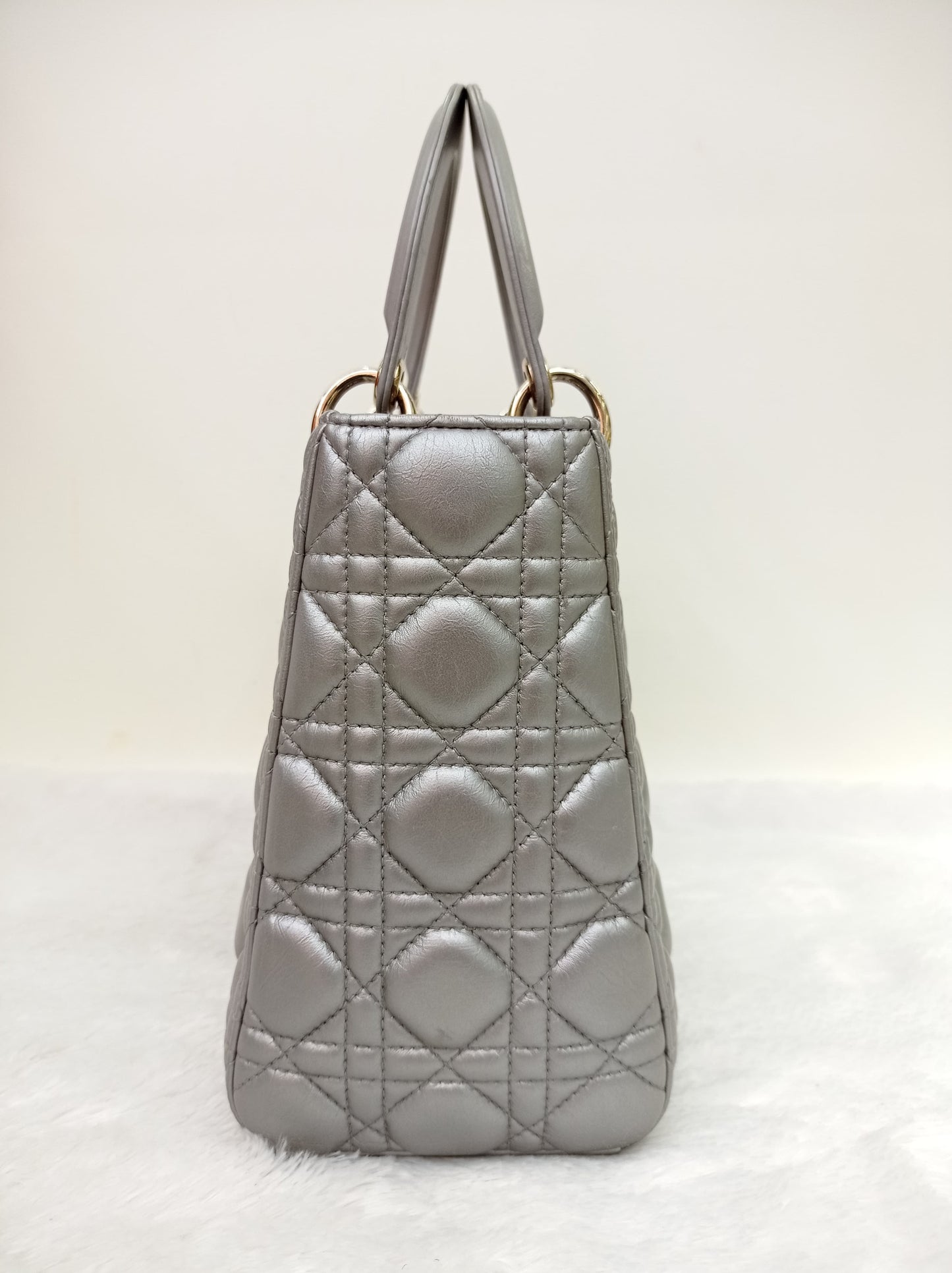 Lady Dior Medium Lamb Grey GHW