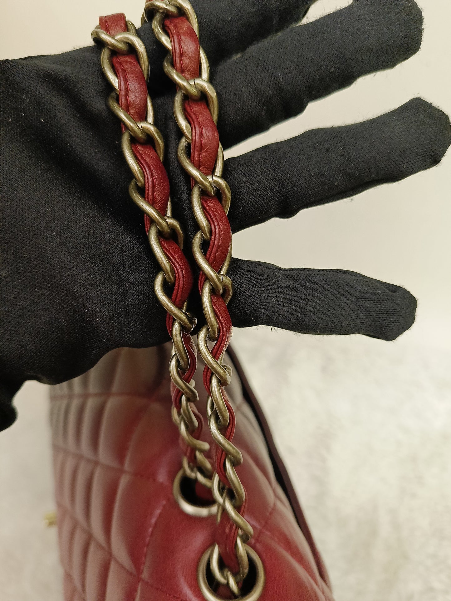 Chanel Jumbo Lamb Bordeaux Dark Red Ombre Pink RGHW SF #13