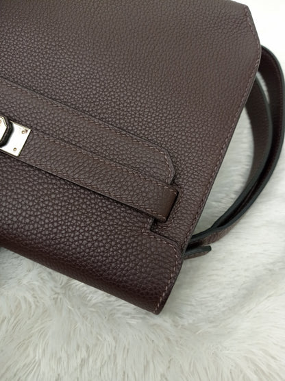 Hermes Kelly Depeche Pochette 25 Togo Ebene PHW #Y