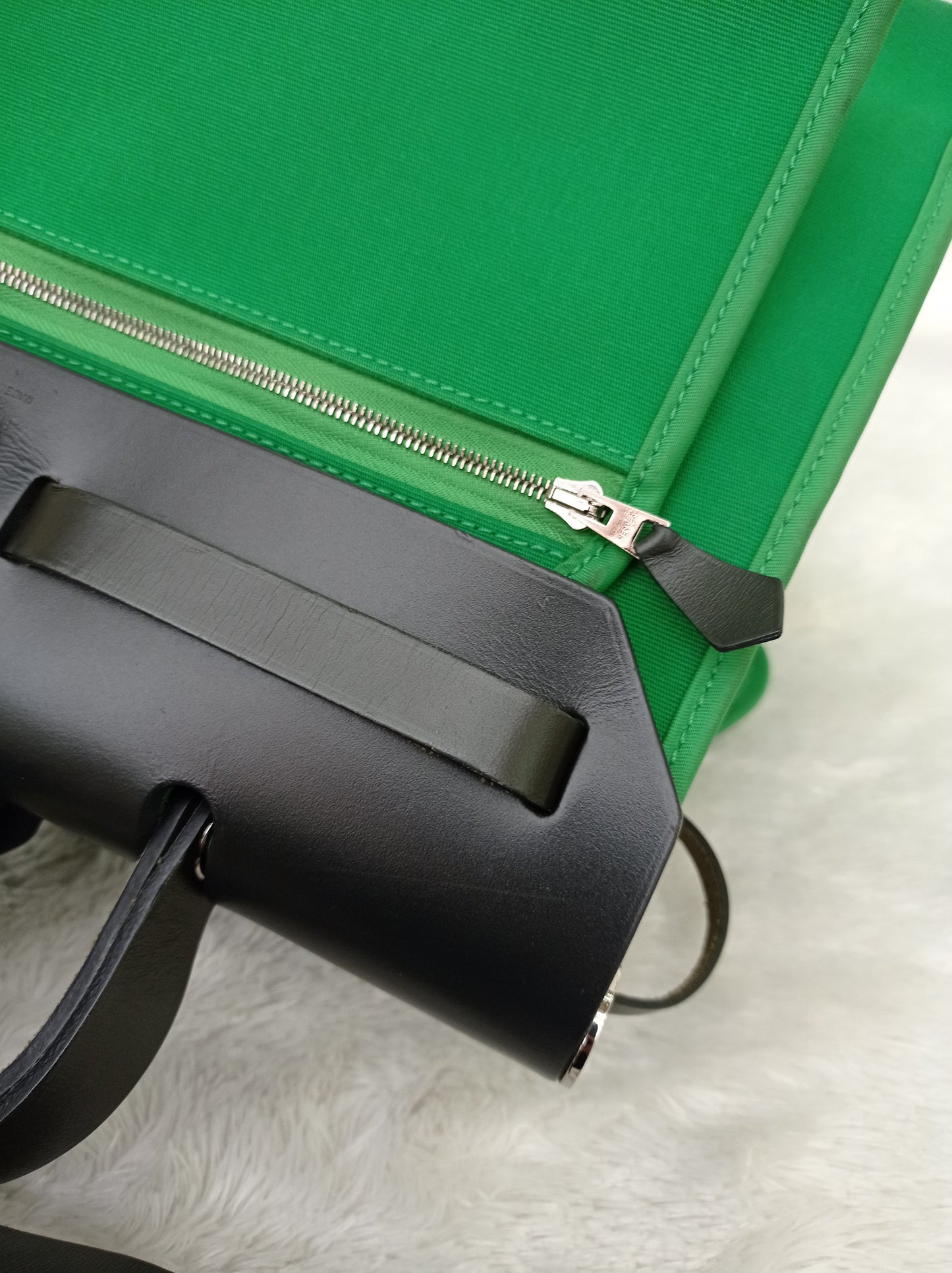 HB31 Zip Toile Vert Cactus Flap Black PHW #D