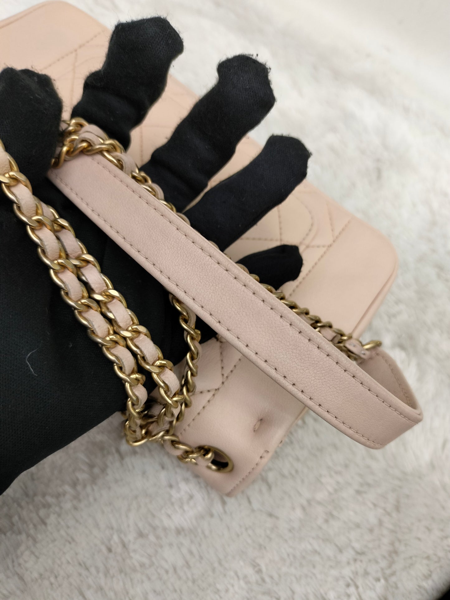 Chanel Diana Flap Small Lamb Light Beige GHW #20