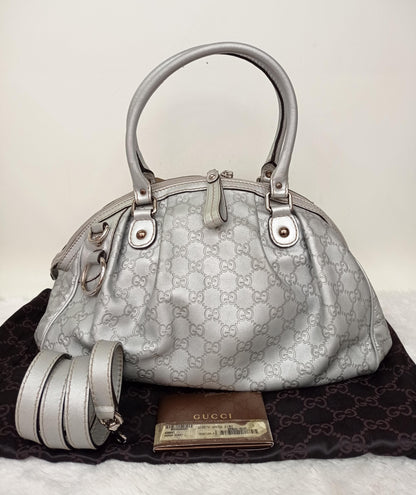 Gucci Boston Borsa Sukey Metallic Silver SHW