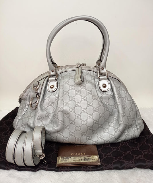 Gucci Boston Borsa Sukey Metallic Silver SHW