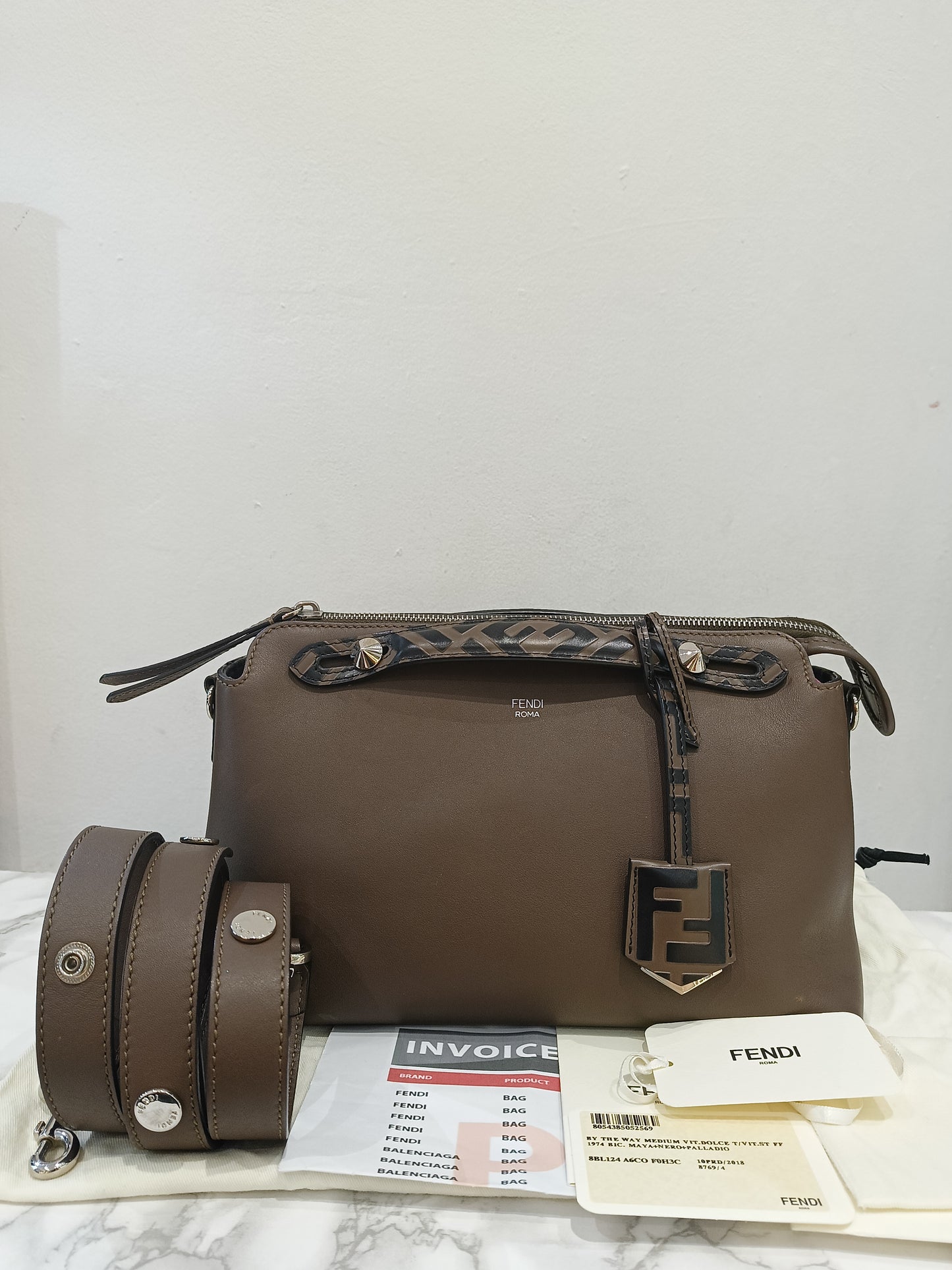 Fendi BTW Medium FF Handle Maya Brown SHW 2018
