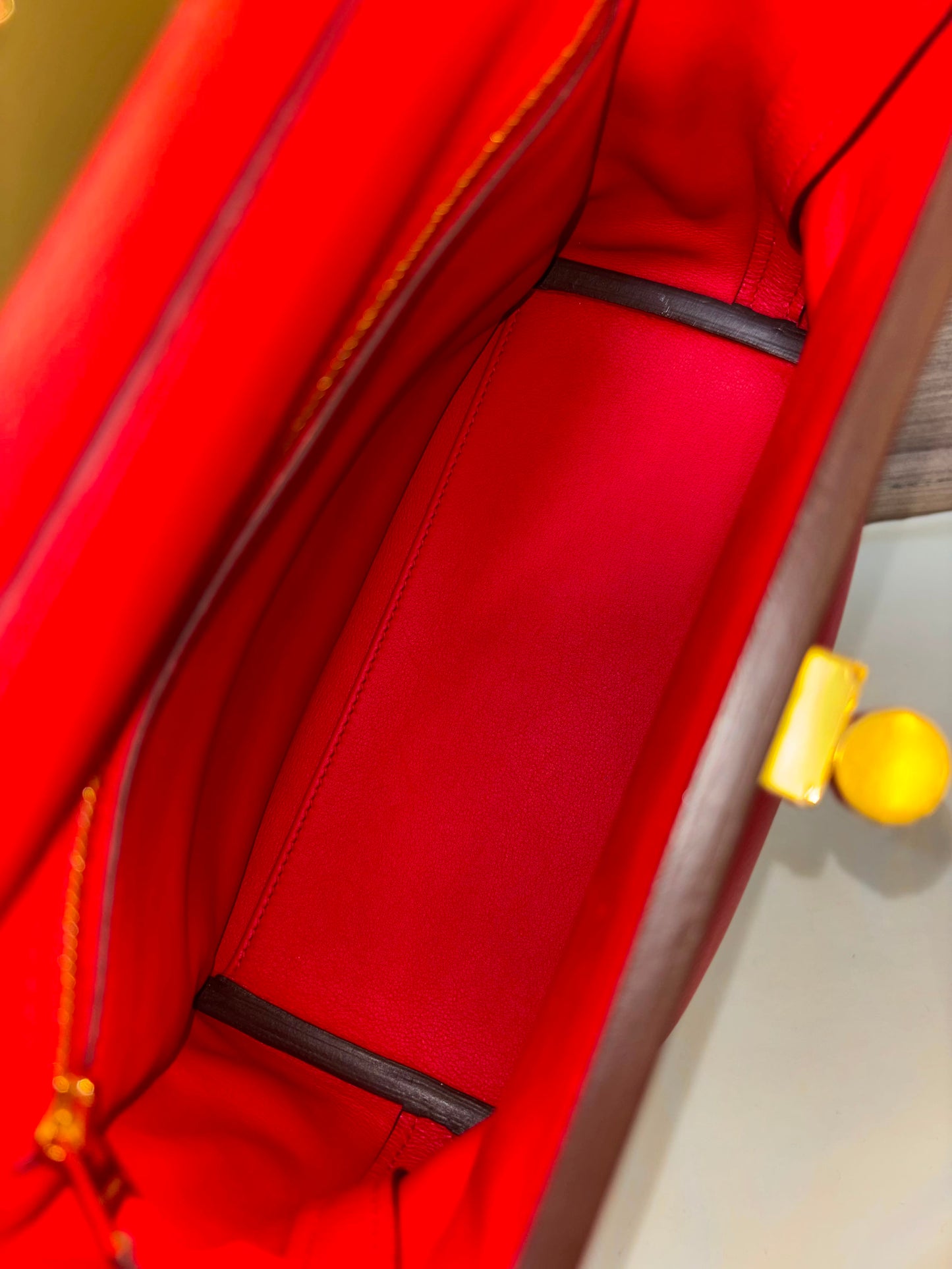 Hermes 2424 Mini Evercolour Swift Rouge De Coeur GHW #Y