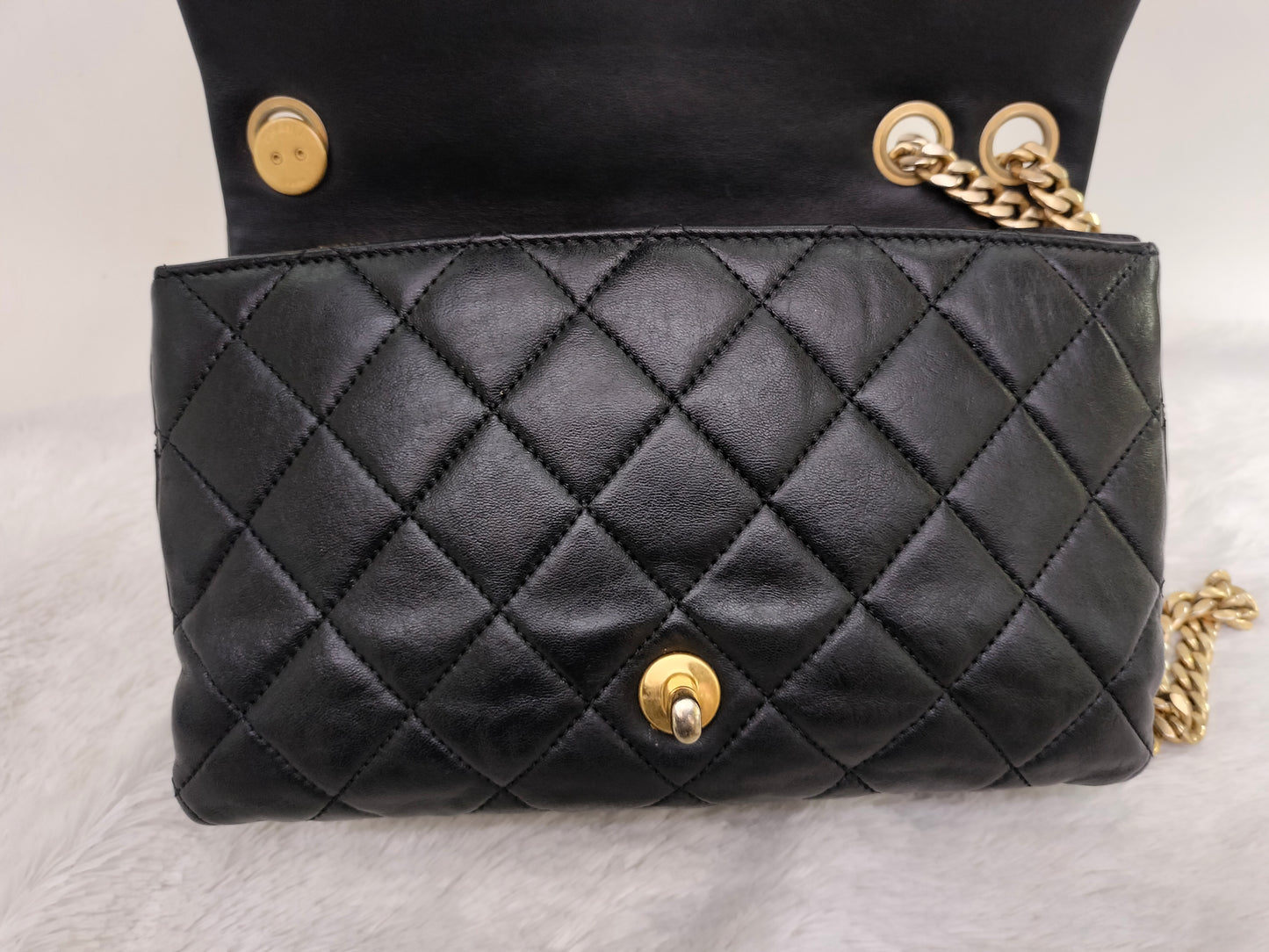 Chanel Small Pillow Crush Flap Lamb Black GHW (CHIP)