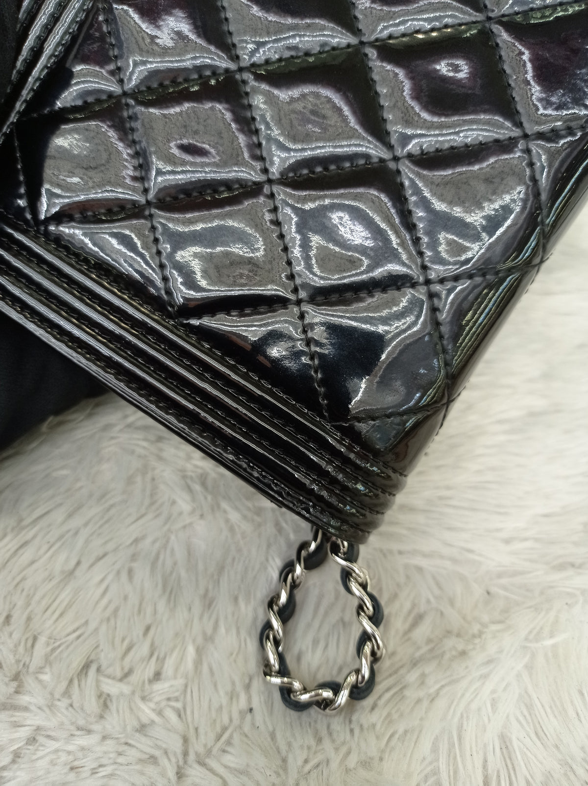 Chanel WOC Boy Patent Black SHW #20