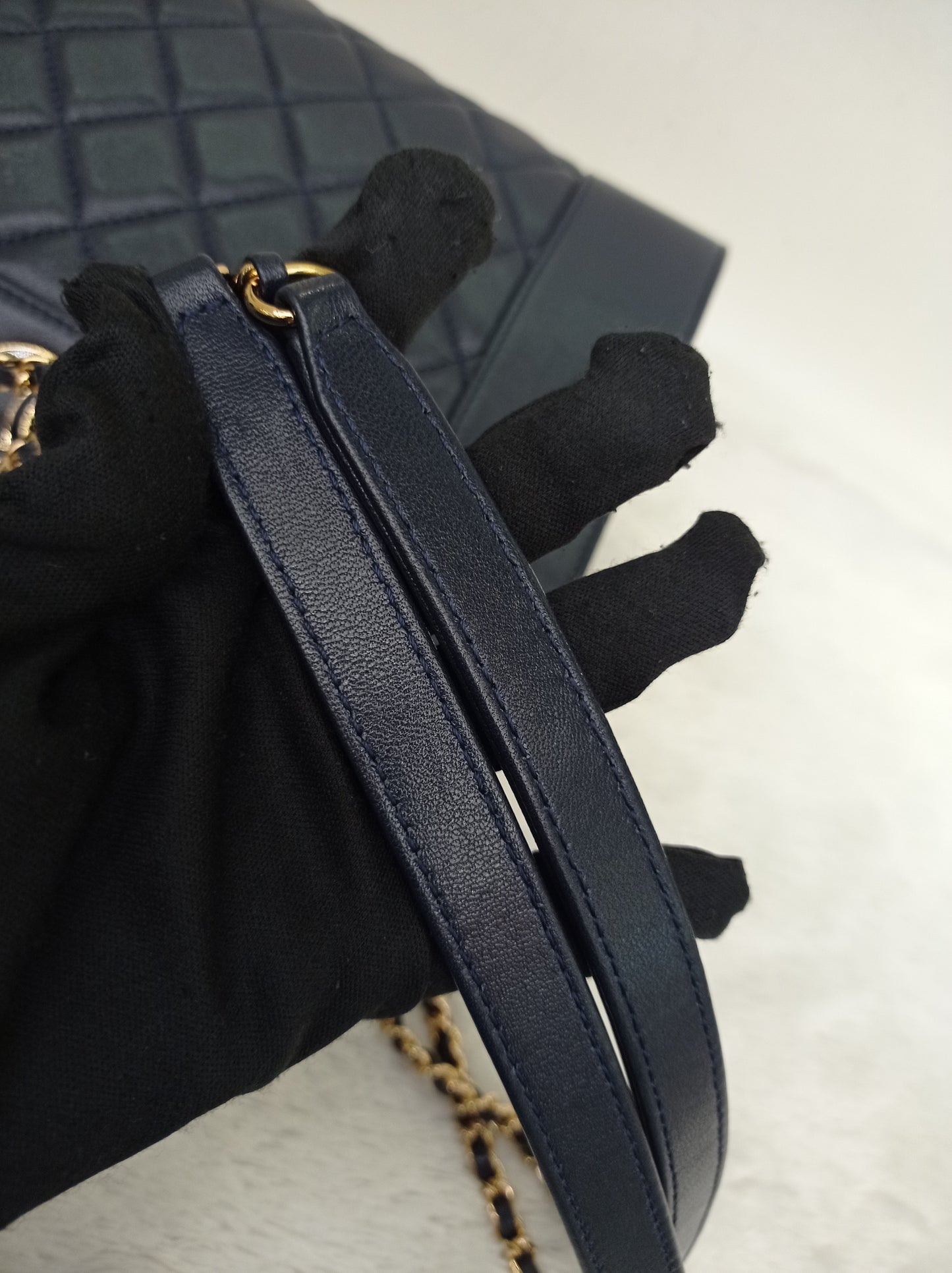 Chanel Mademoiselle Tote Calfskin Navy Blue GHW #23