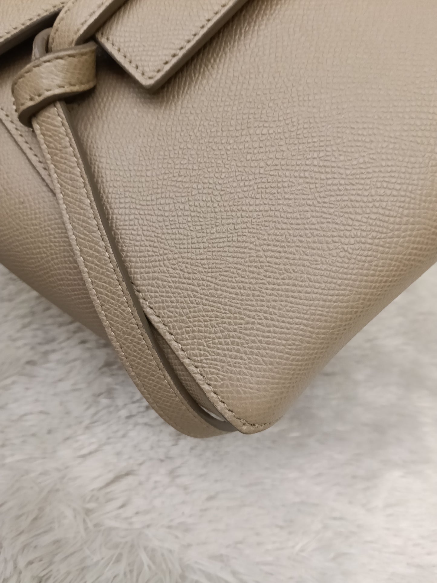 Celine Nano Belt Grained Light Taupe GHW 2018