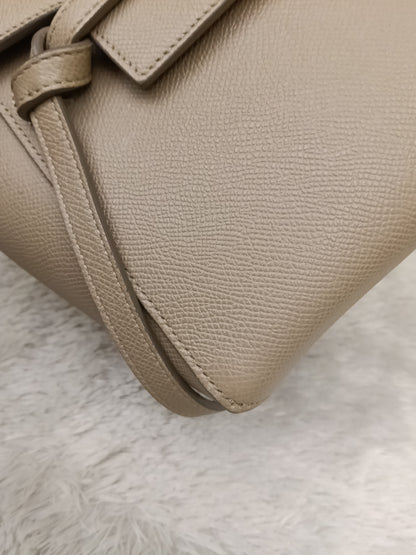 Celine Nano Belt Grained Light Taupe GHW 2018