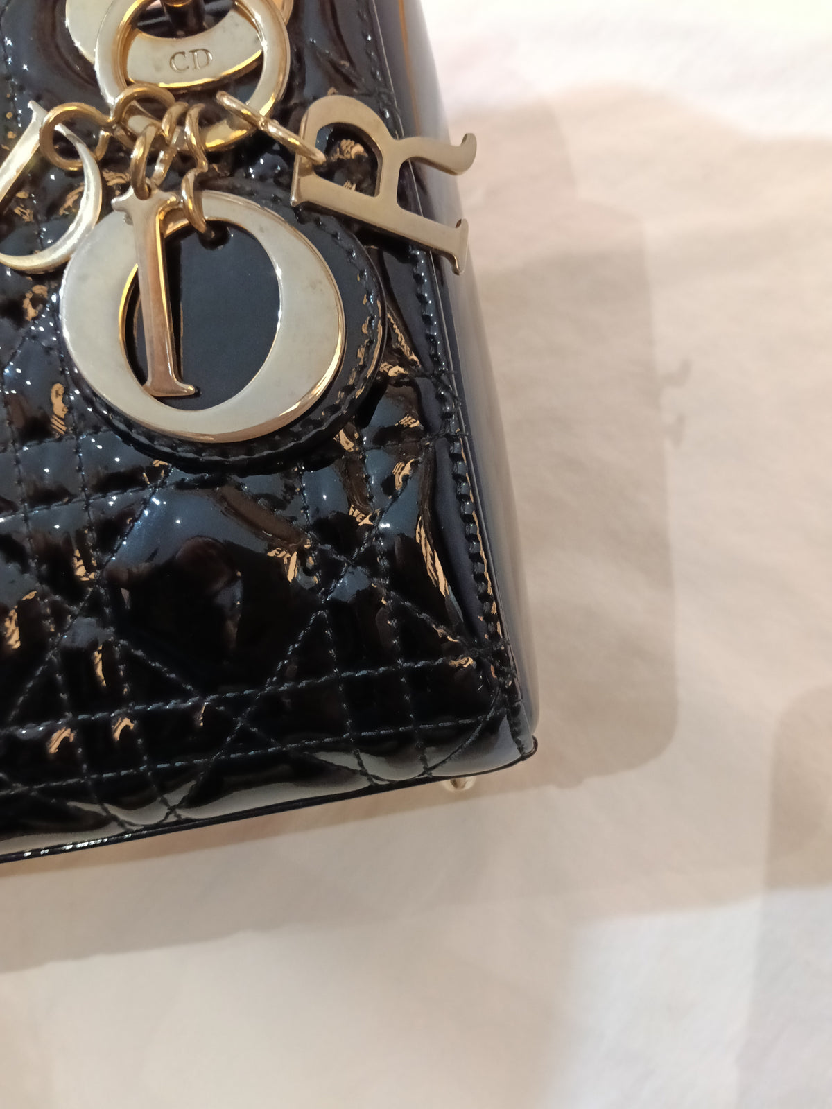 Lady Dior Mini Patent Black GHW 2016
