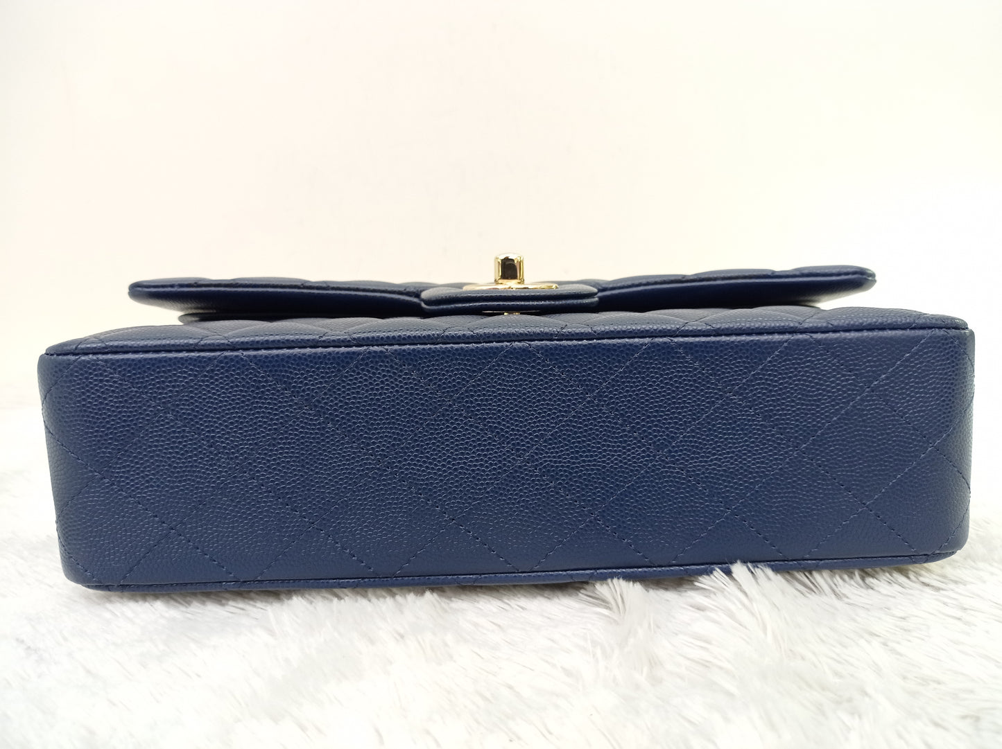 Chanel Medium Caviar Dark Blue GHW DF #24