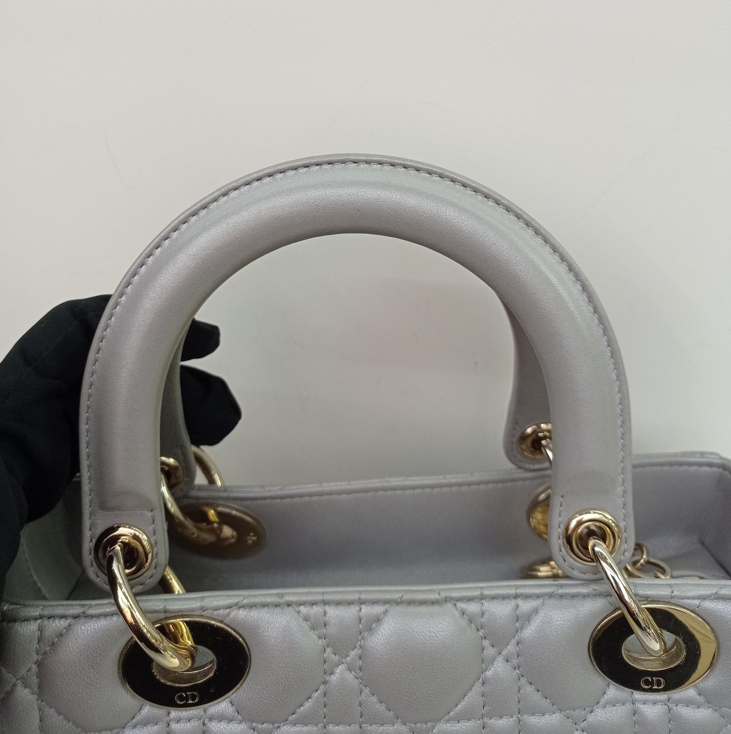 Lady Dior Medium Lamb Grey GHW