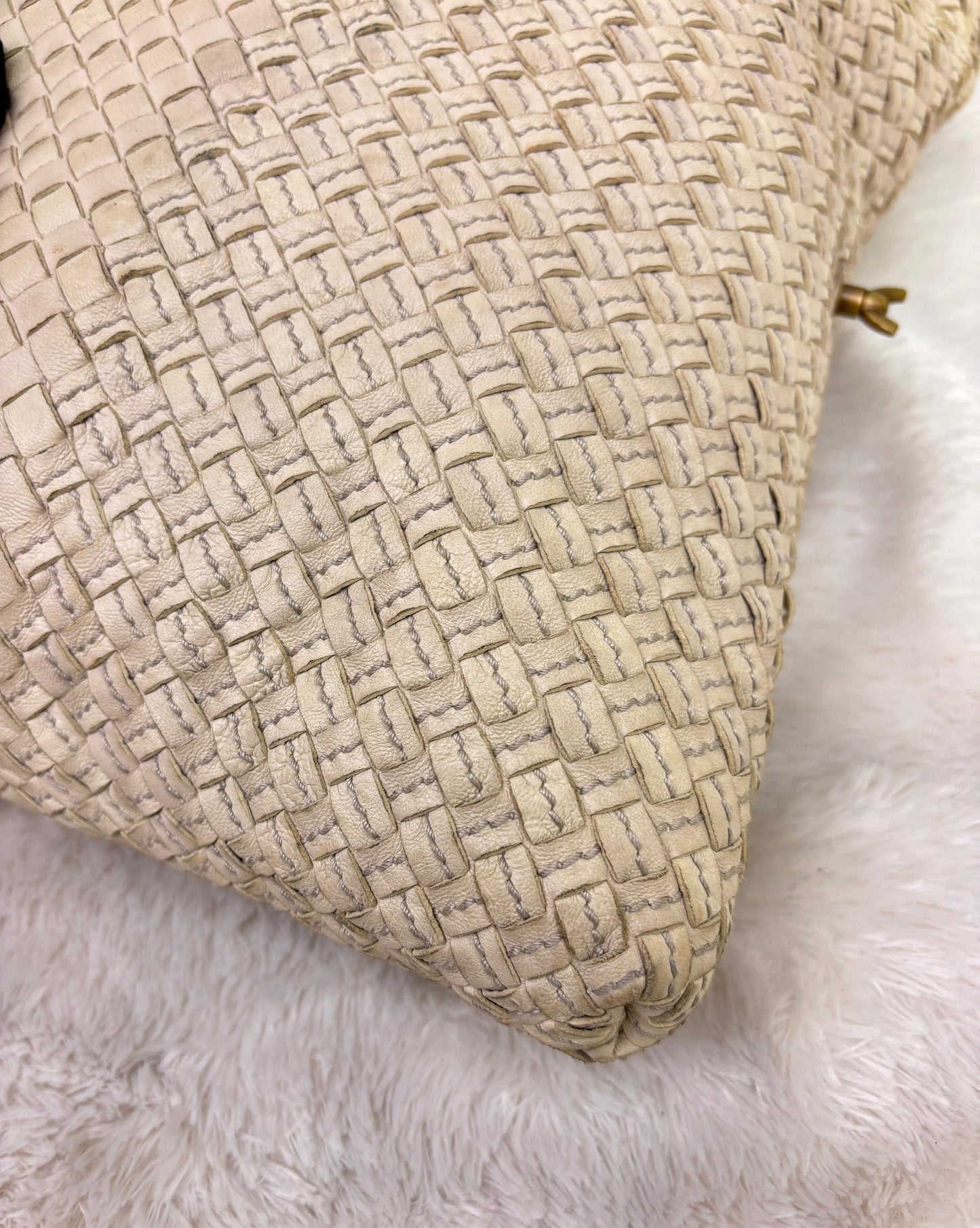 Bottega Veneta Bicolour Intrecciato Convertible Tote 3 Ways White Cream RGHW 2007