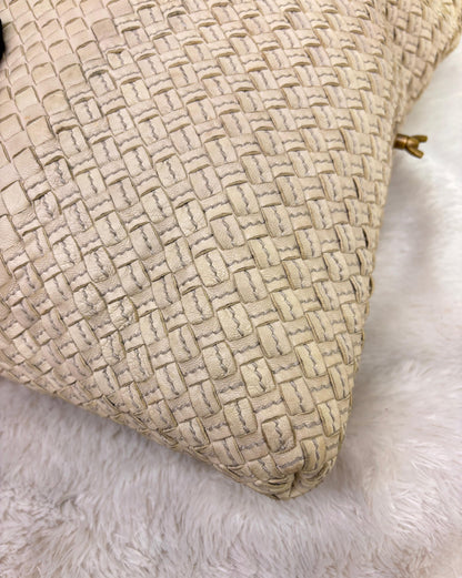 Bottega Veneta Bicolour Intrecciato Convertible Tote 3 Ways White Cream RGHW 2007