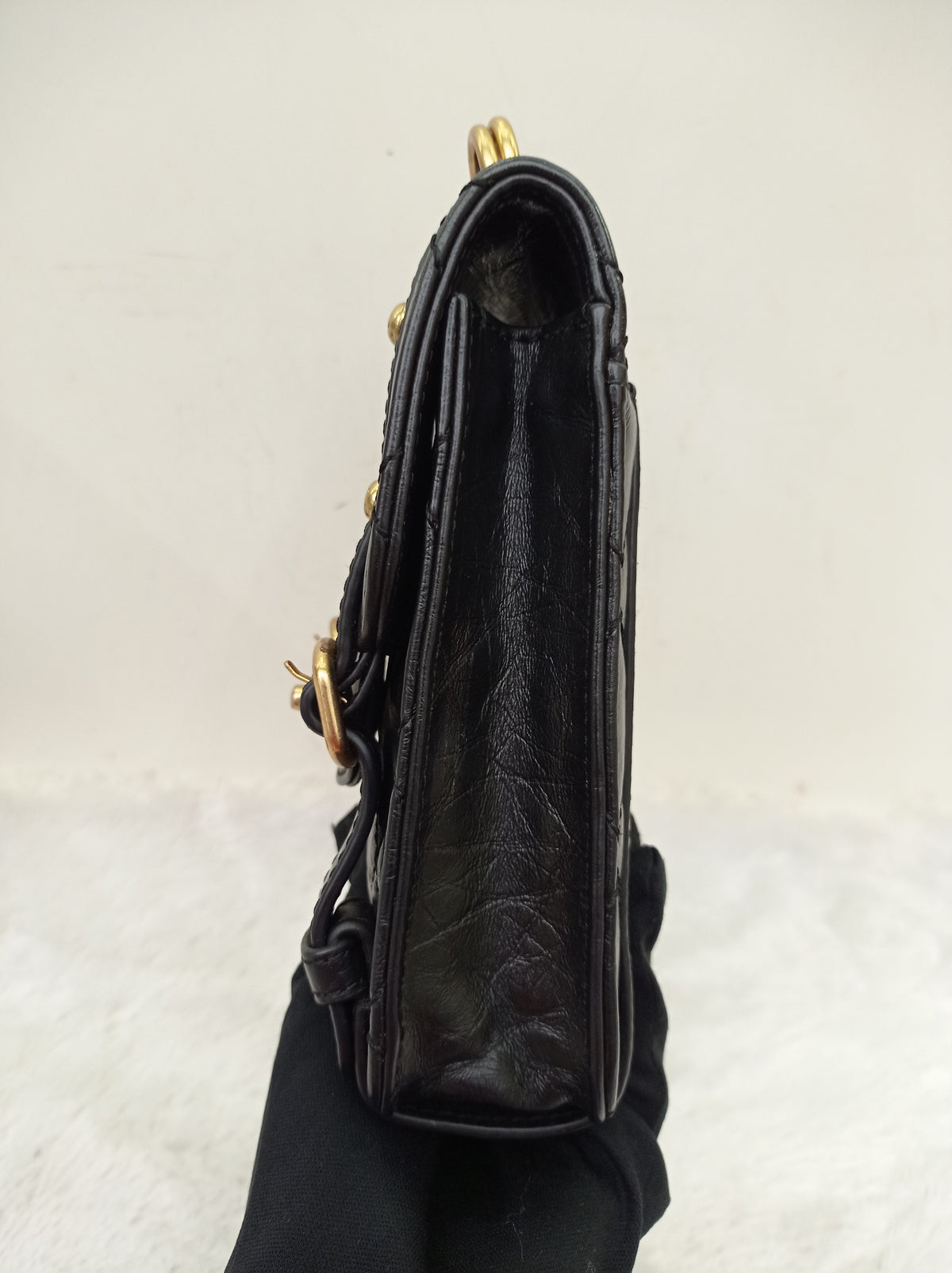 Chanel City School Flap Mini Messenger Calfskin Black GHW (CHIP)