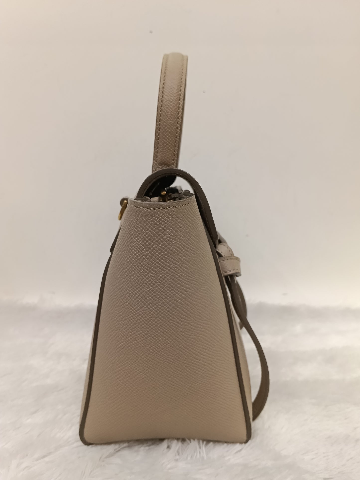 Celine Nano Belt Grained Light Taupe GHW 2021