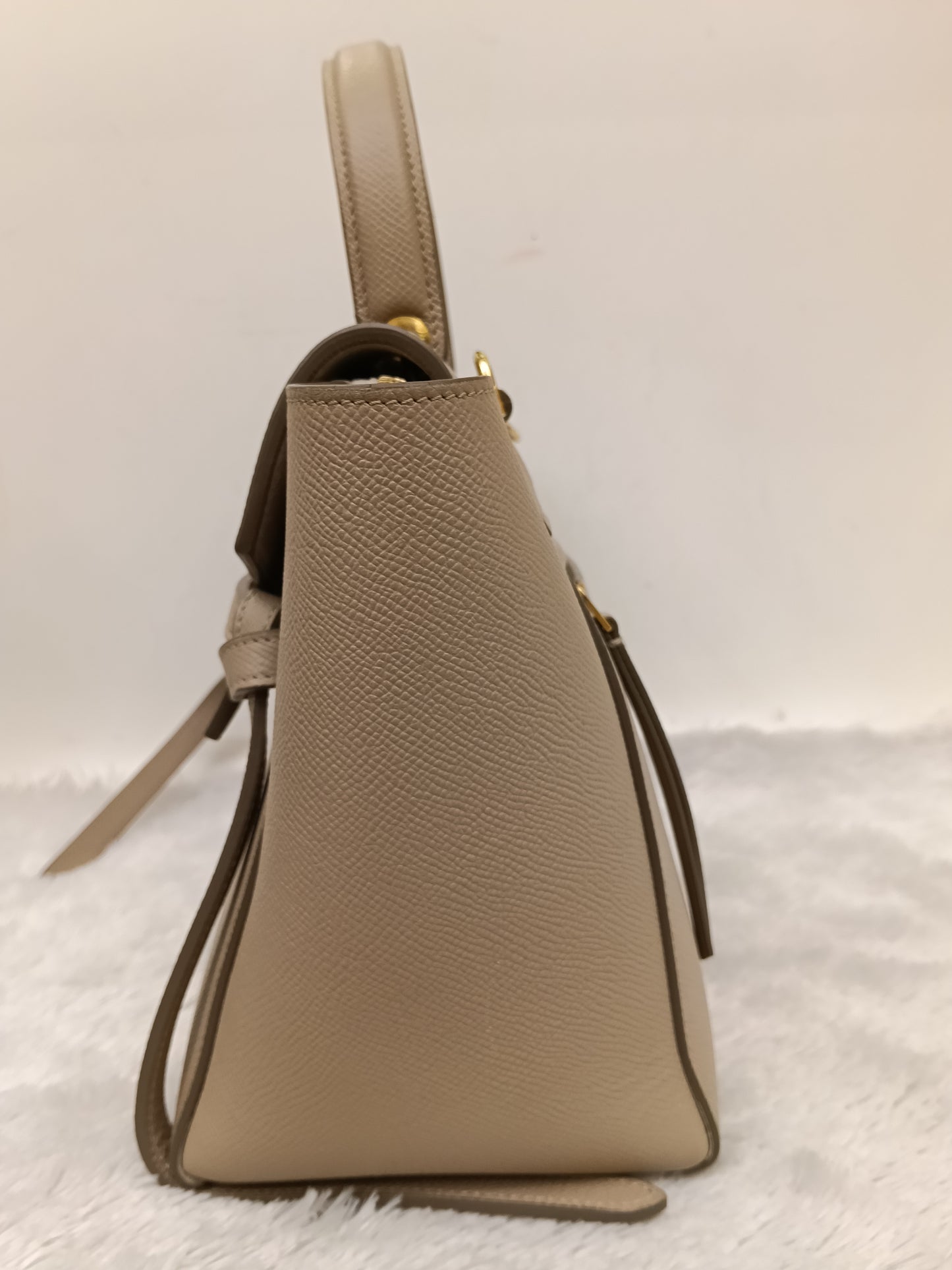 Celine Micro Belt Grained Light Taupe GHW 2021