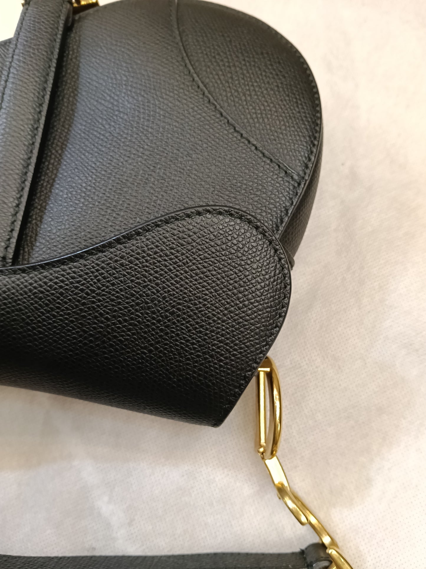 Dior Saddle Mini Grained Black GHW 2019