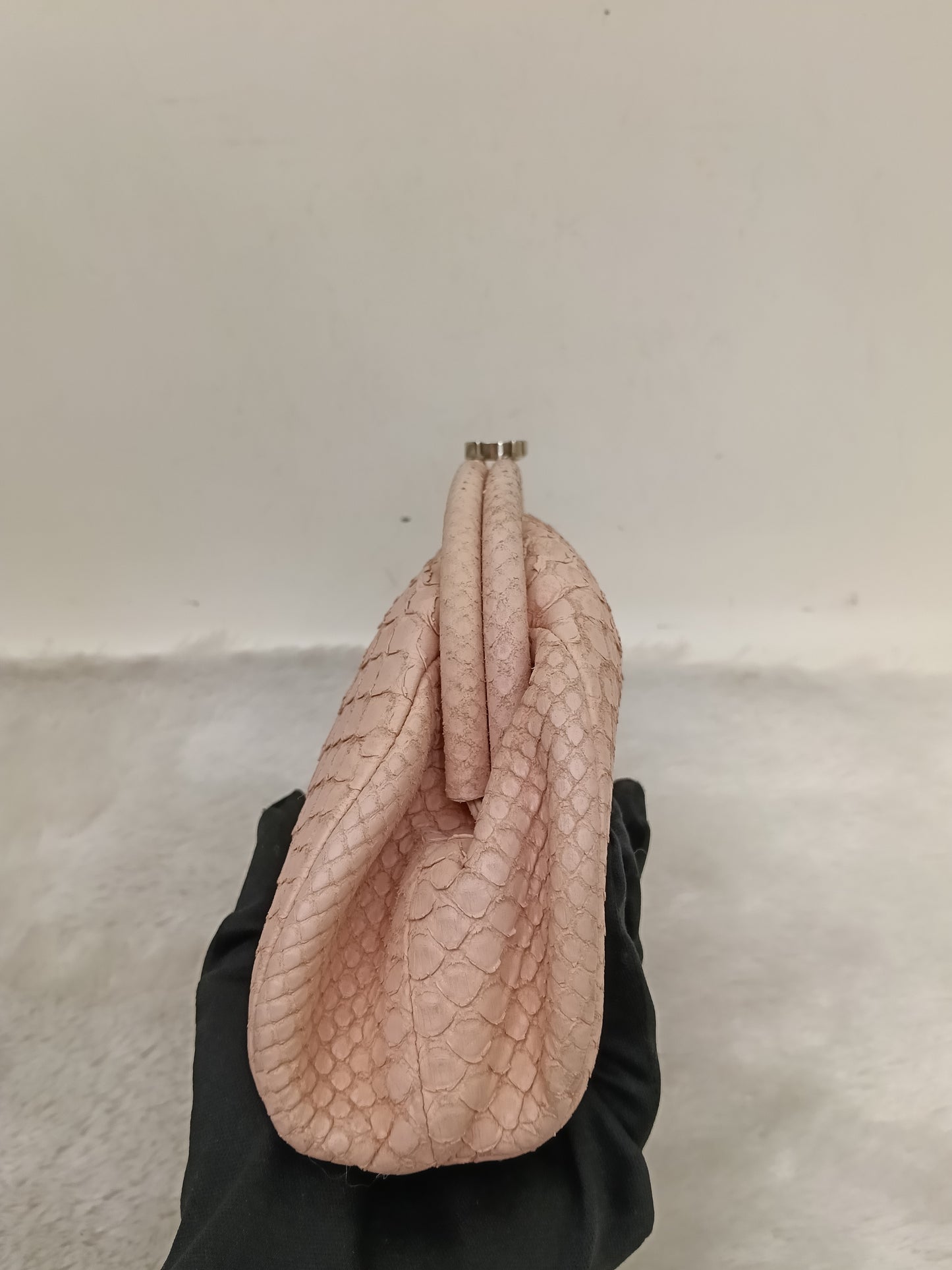 Chanel Timeless Clutch Python Pink Peach SHW #14