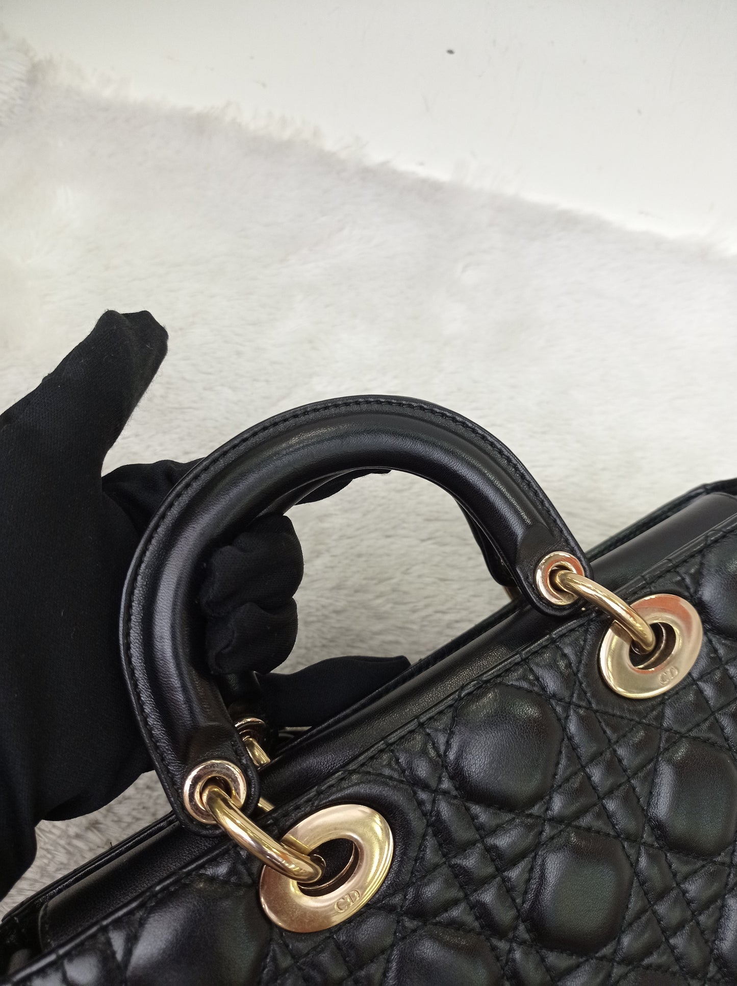 Dior Lady D'Joy Medium Lamb Black GHW 2016