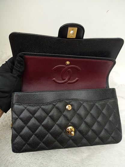 Chanel Medium Caviar Black GHW DF (CHIP)