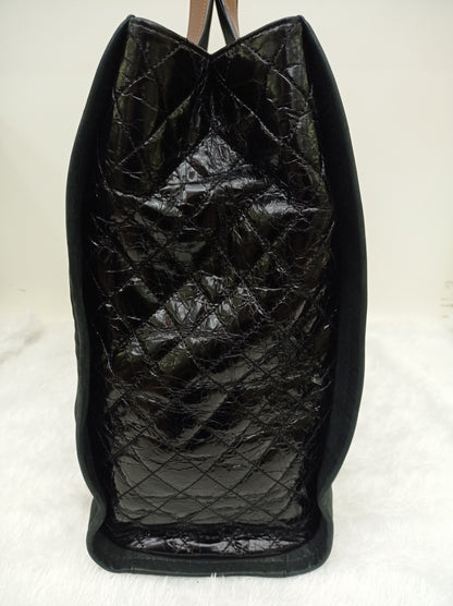 Chanel In The Mix Timeless Shopping Tote Iridescent Calfskin Black RHW #14