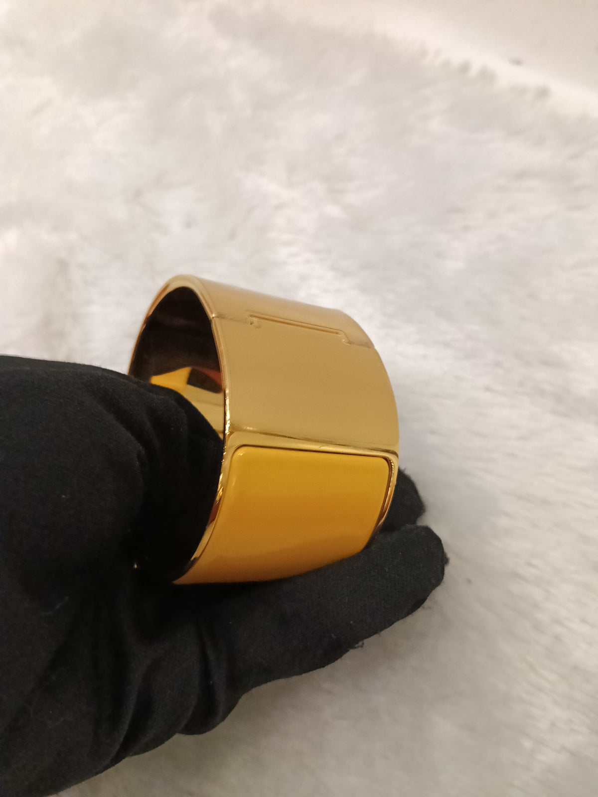 *NEW* Hermes Clic Clac XL Enamel Yellow GHW