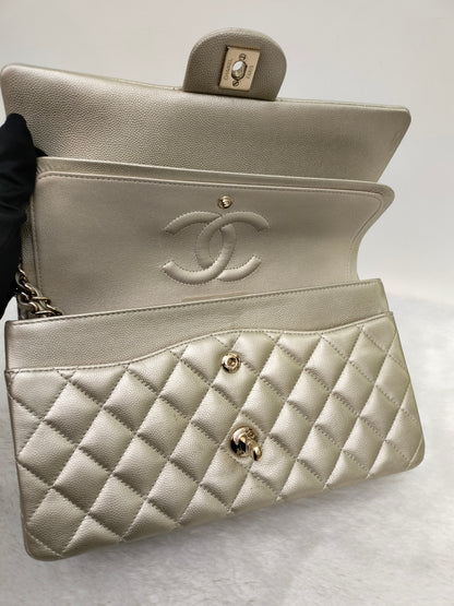 Chanel Medium Caviar Champagne GHW DF #23