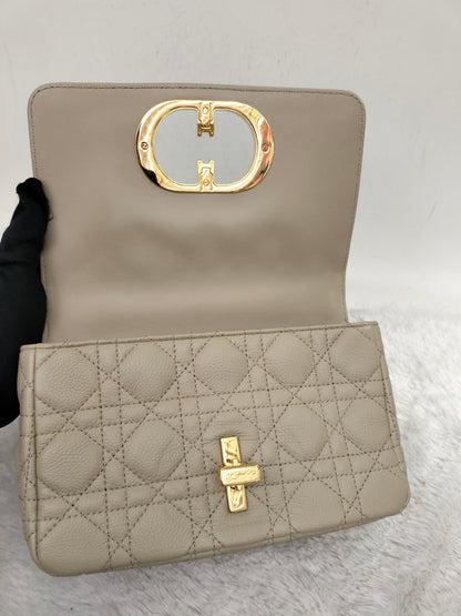 Dior Caro Small Supple Cannage Beige GHW 2023