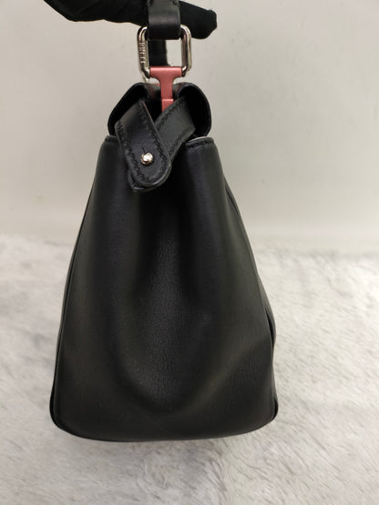 Fendi Peekaboo Iconic Mini Black SHW Pink Enamel