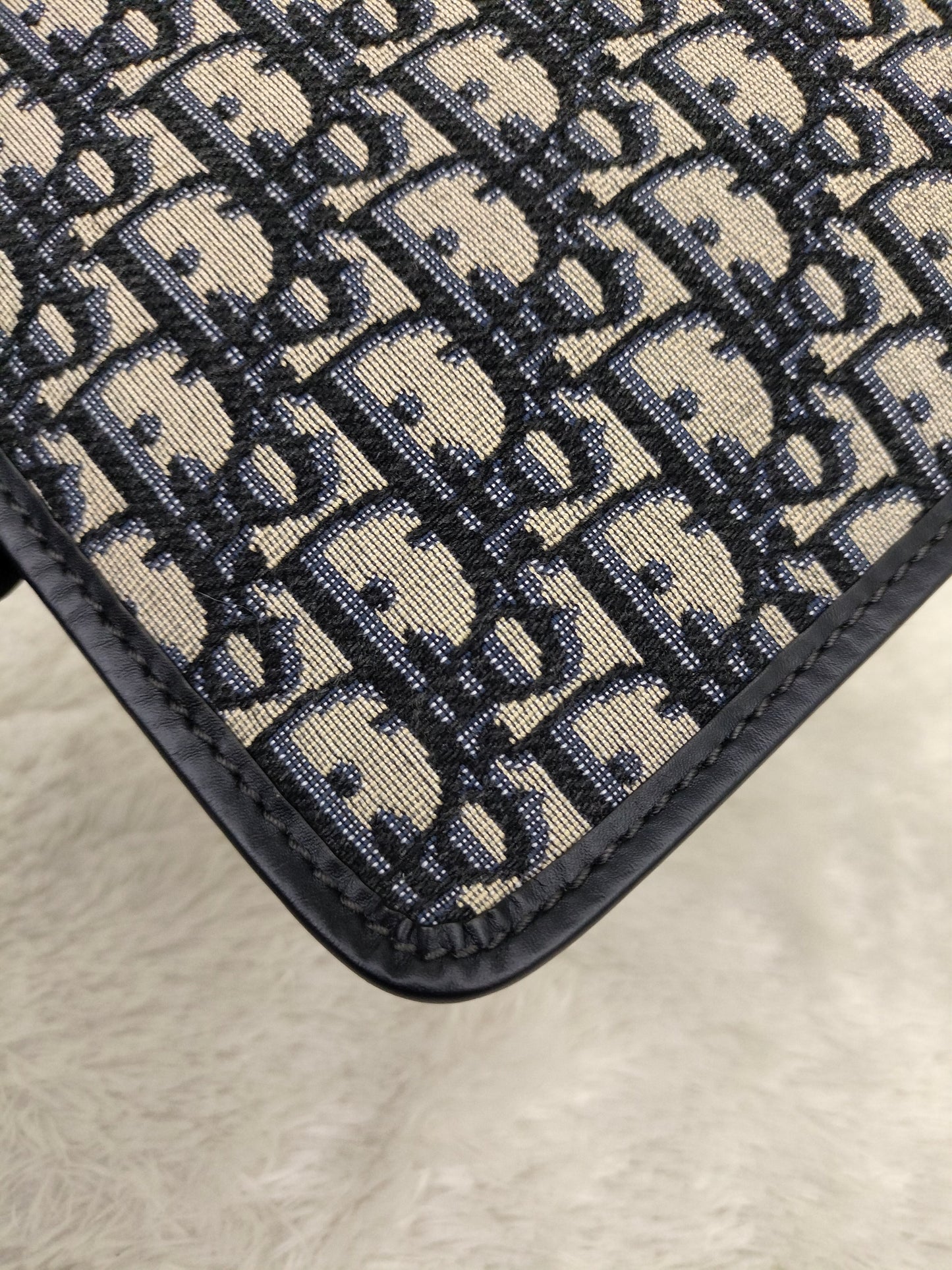 Dior Clutch Logogram Jacquard Oblique Navy GHW 2019