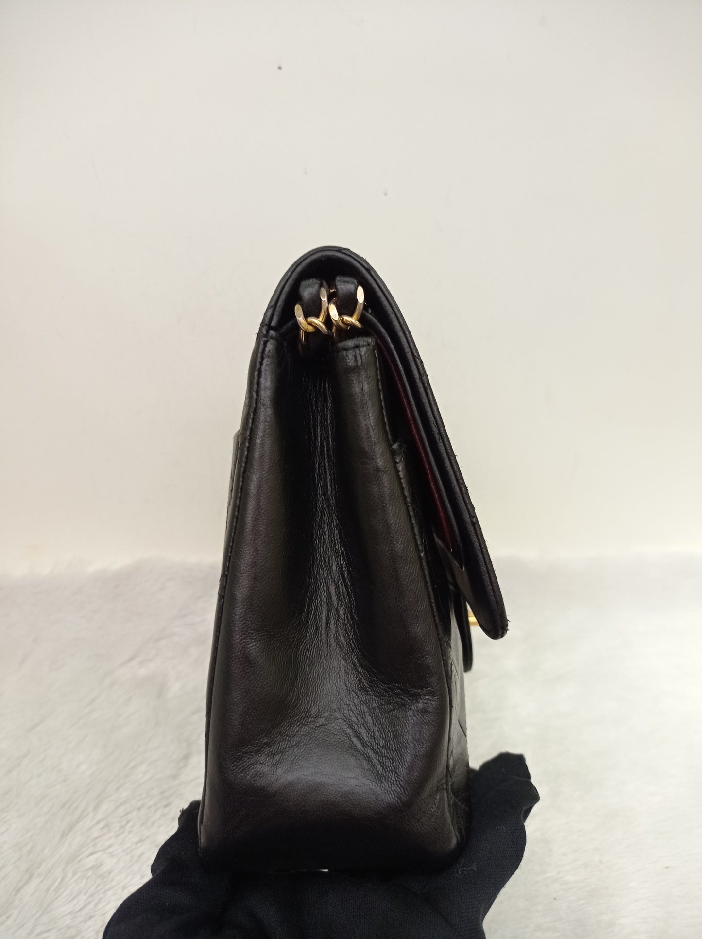 Chanel Medium Lamb Black Vintage GHW DF #0