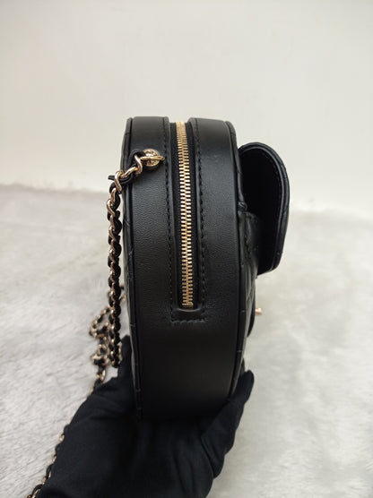*NEW* Chanel 22S Large Heart Bag Lamb Black LGHW 2025 (CHIP)