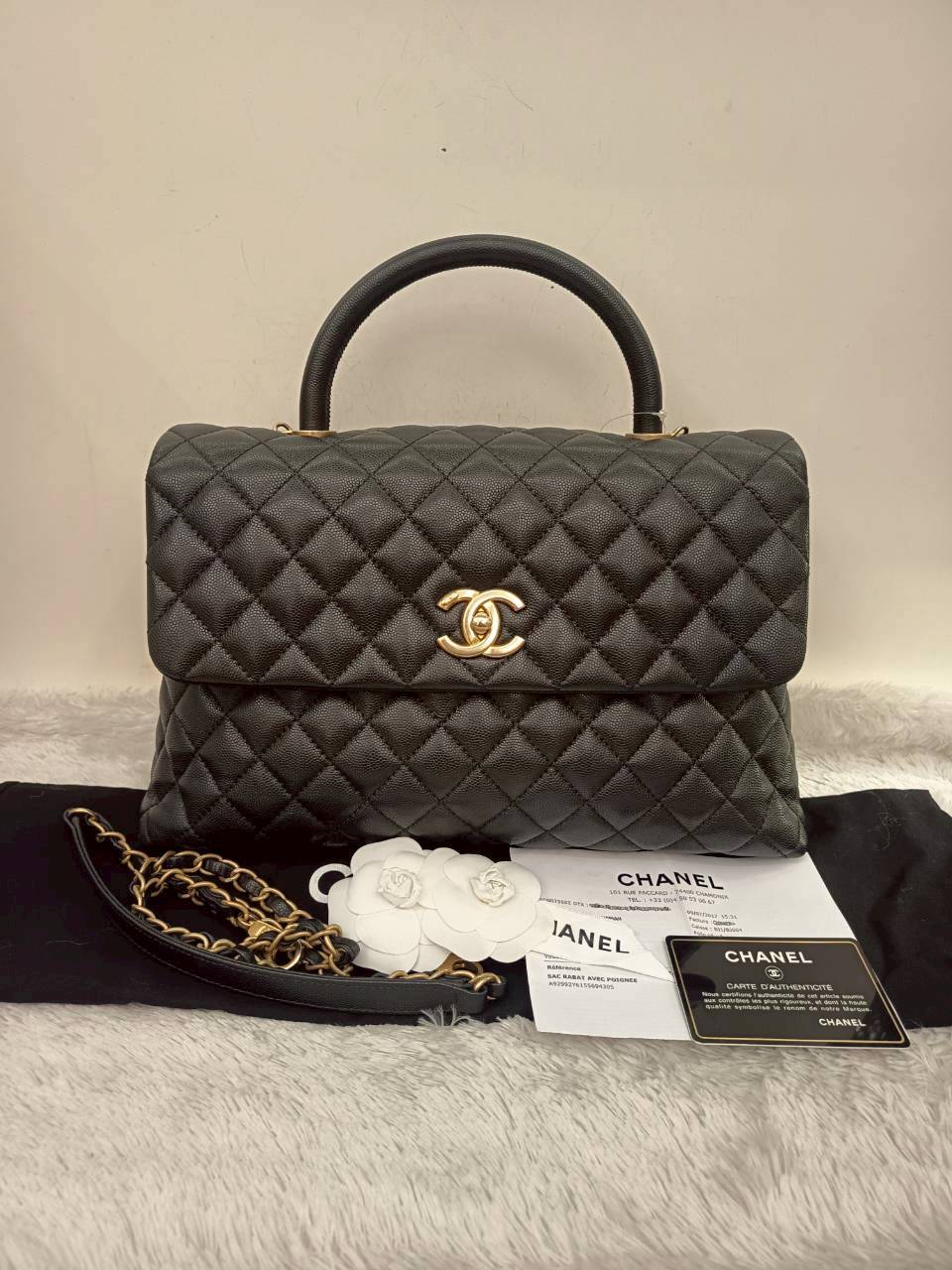 Chanel Coco Handle Large Caviar Black GHW #24