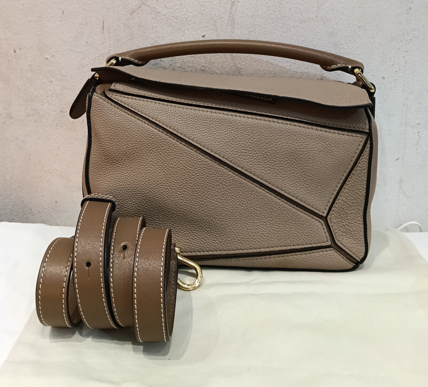 Loewe Puzzle Small Grained Sand Mink GHW 2020