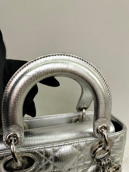 Lady Dior Small Metallic Silver SHW 2019
